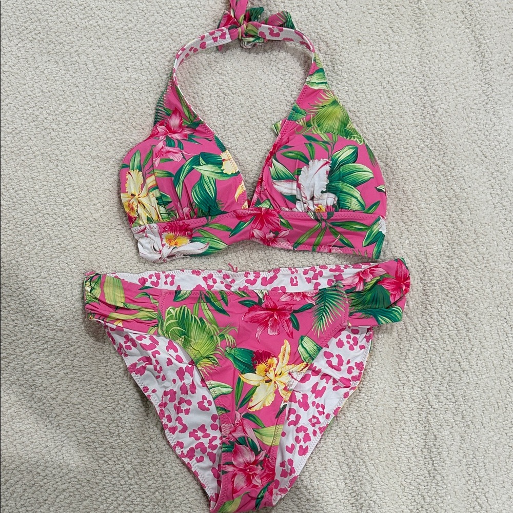Tommy Bahama Pink Tropical Floral Bikini Set